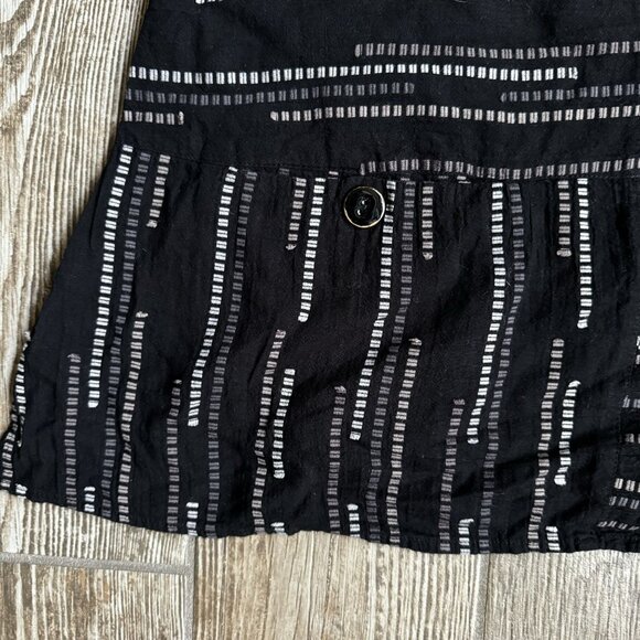 Habitat Top Shirt Womens XS Boxy Lagenlook Oversized Patchwork Black White - Picture 5 of 8